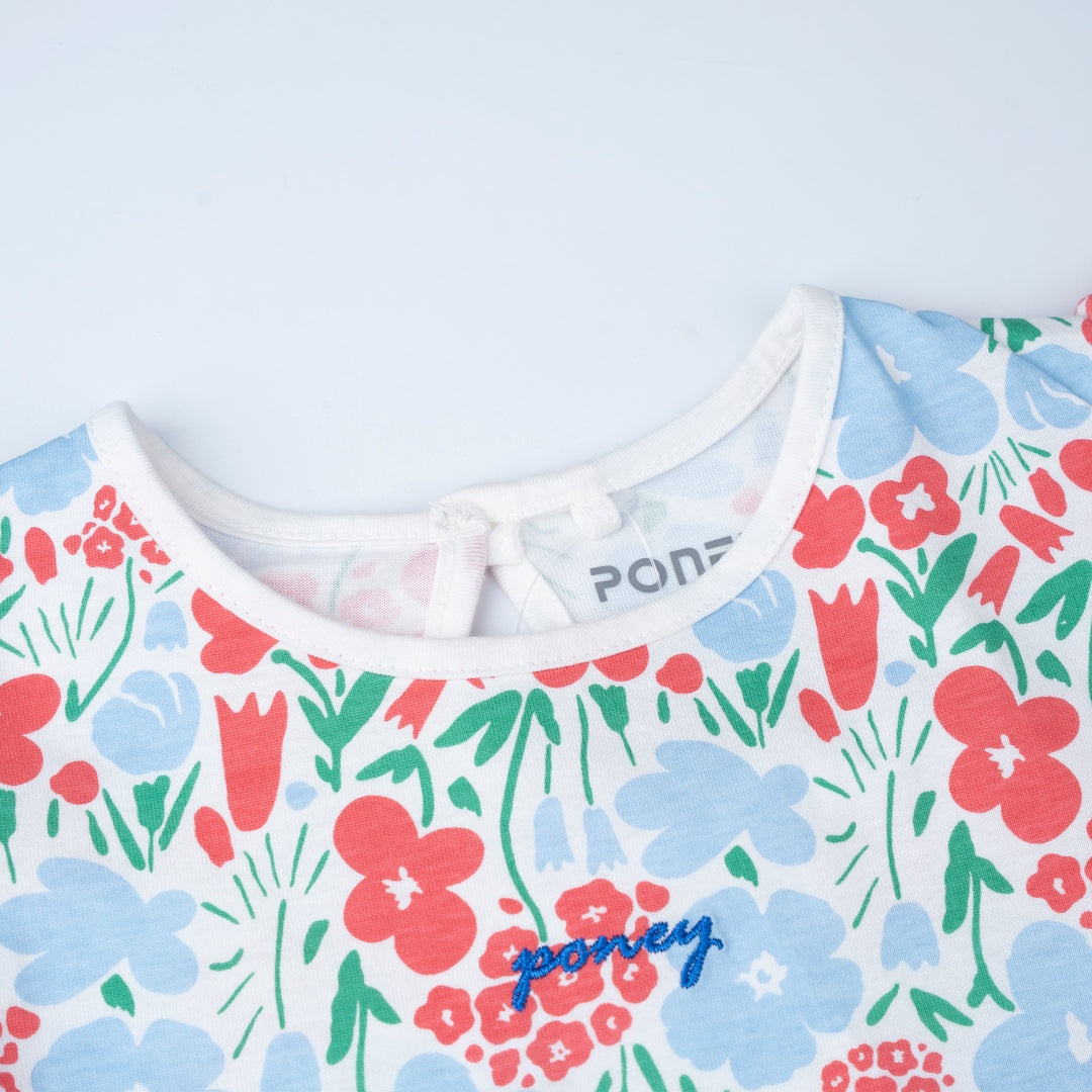 Poney Girls Baby Red Garden Party Short Sleeve Dress
