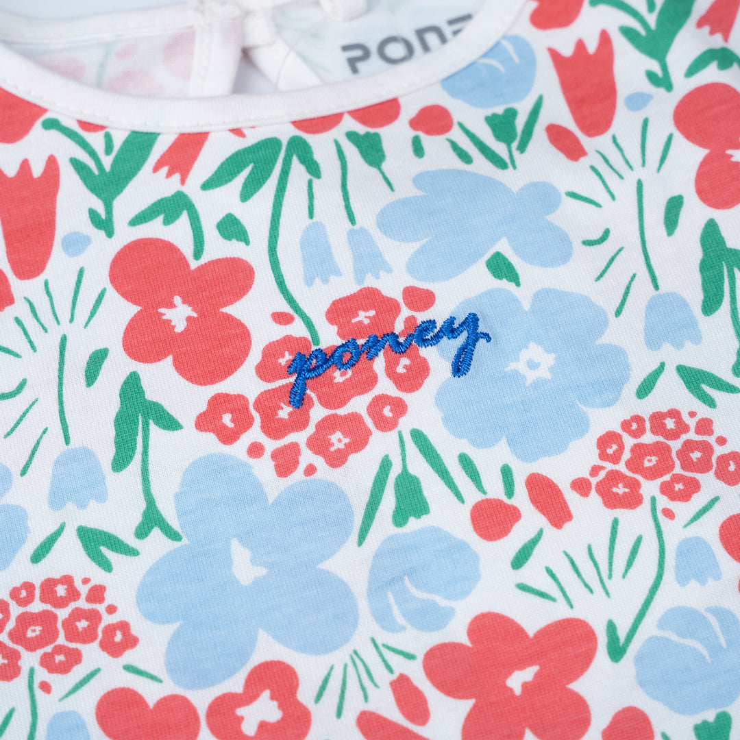 Poney Girls Baby Red Garden Party Short Sleeve Dress