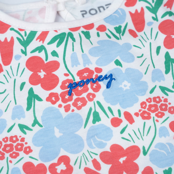Poney Girls Baby Red Garden Party Short Sleeve Dress