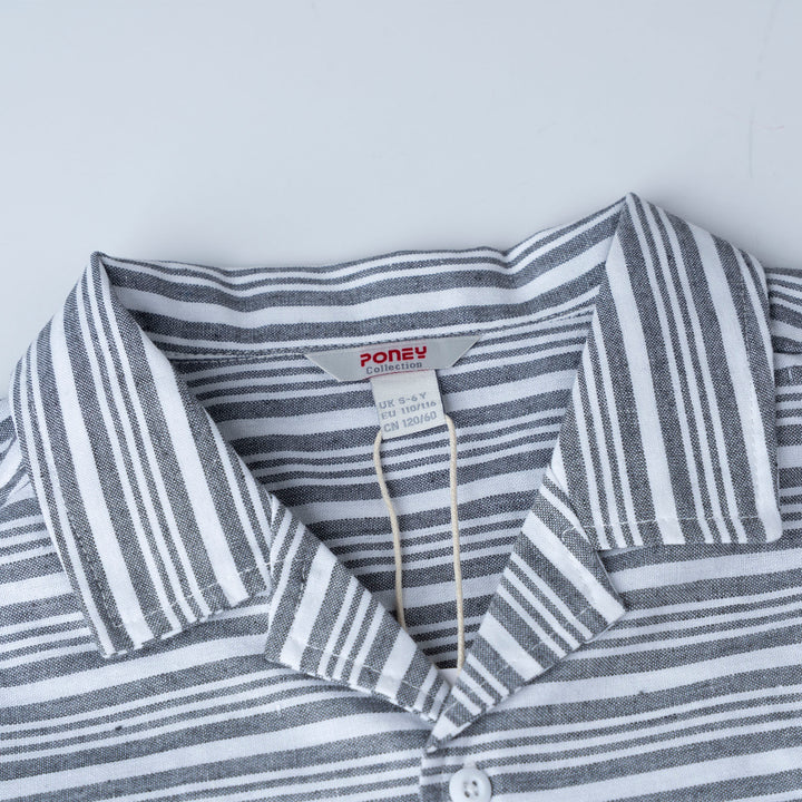 Coastal Stripe Loose Fit Short Sleeve Shirt