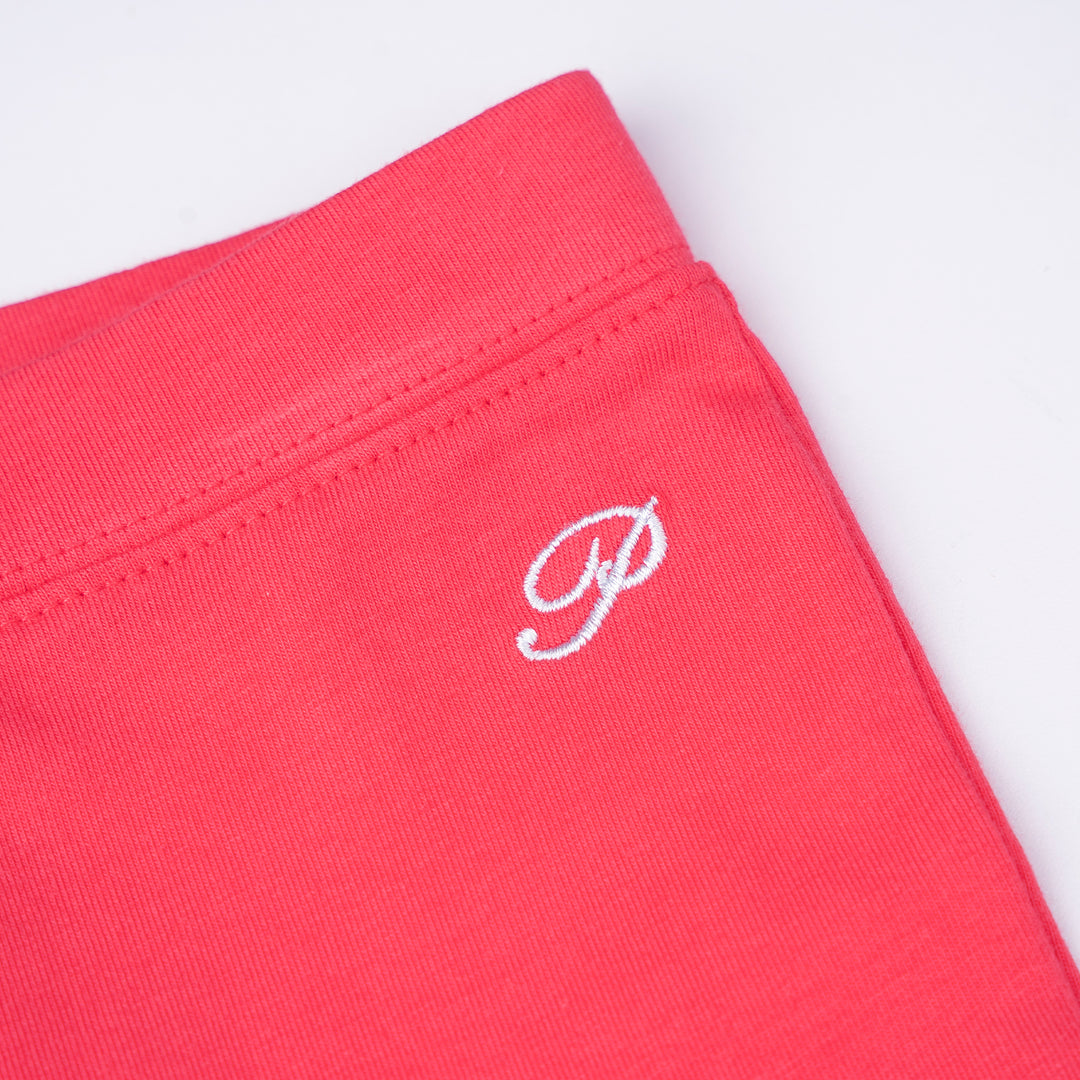 Poney Girls Red Geranium Poney Logo Legging