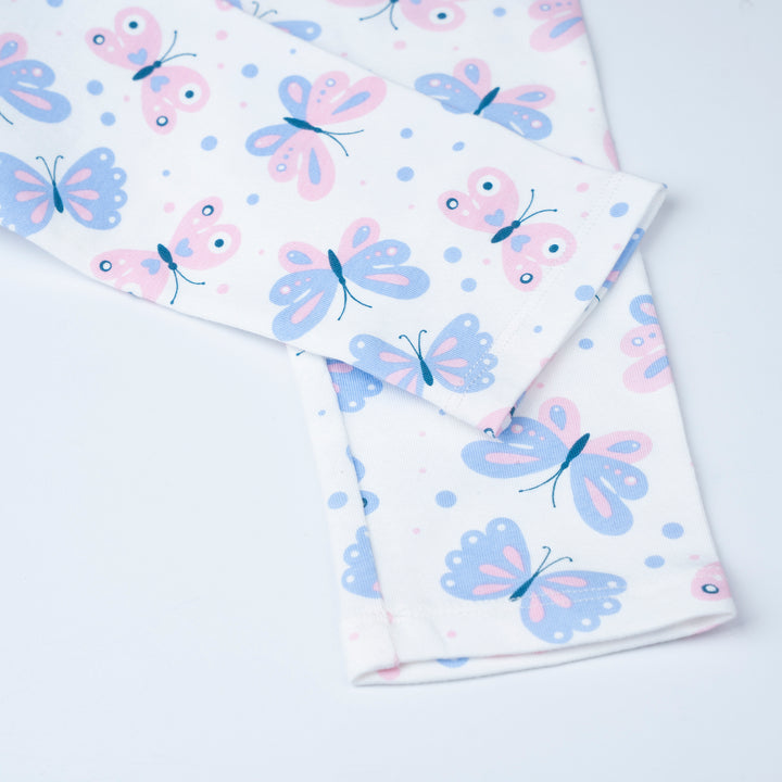 Poney Girls Baby Pink Butterfly Allover Legging