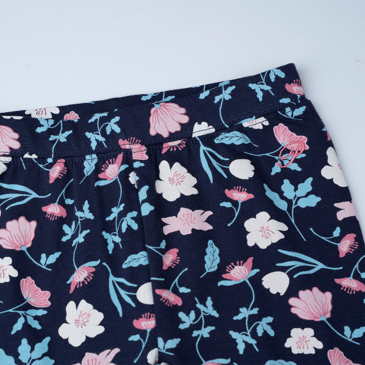 Poney Girls Baby Black Iris Allover Print Legging