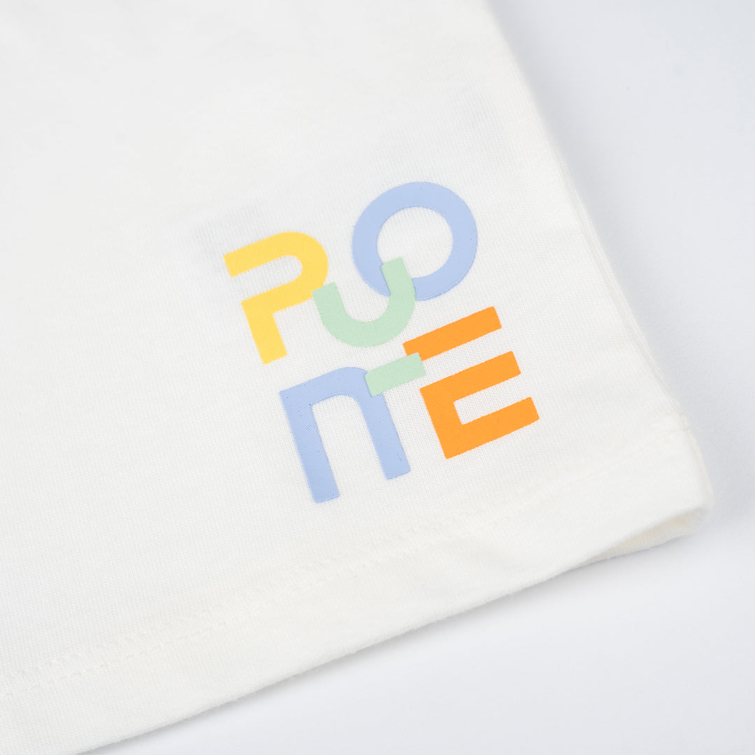 White Print Logo Sleeve Tee