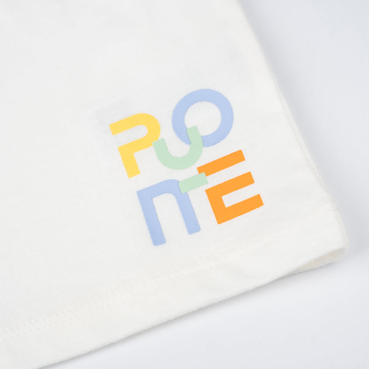 White Print Logo Sleeve Tee