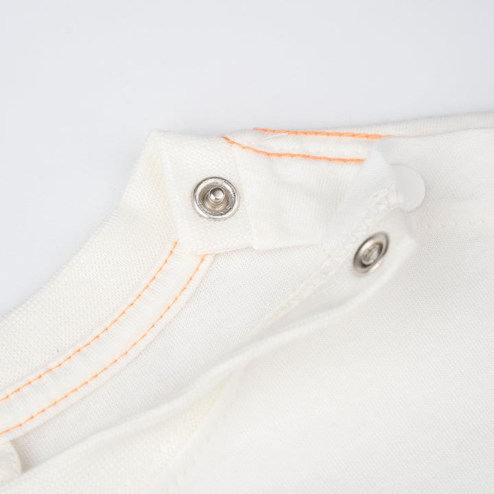 Baby White Print Logo Sleeve Tee