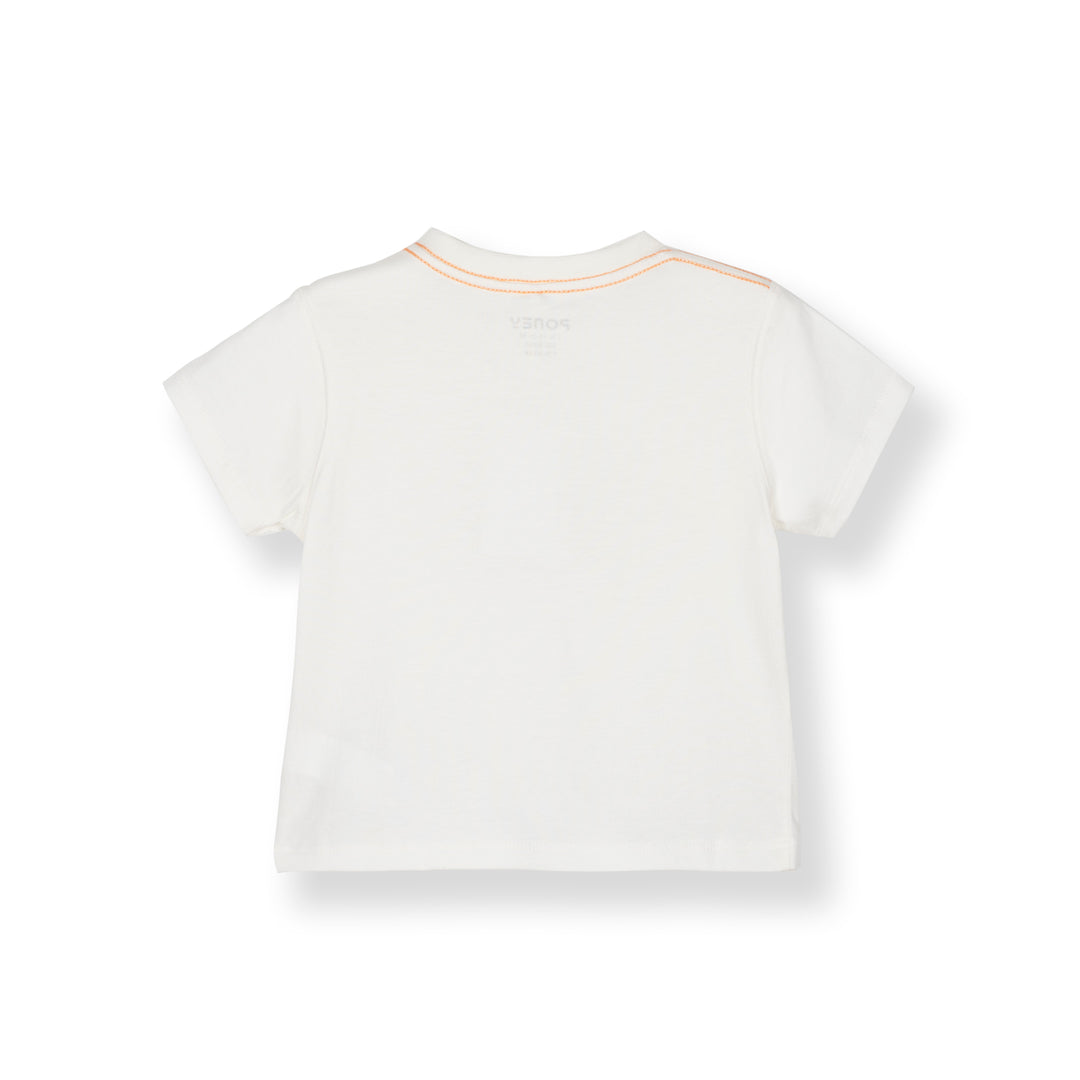 Baby White Print Logo Sleeve Tee
