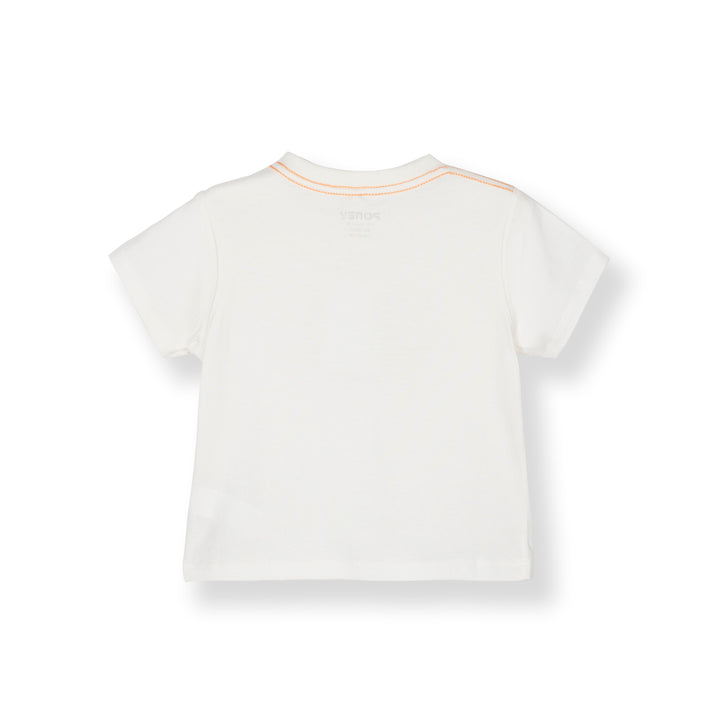Baby White Print Logo Sleeve Tee