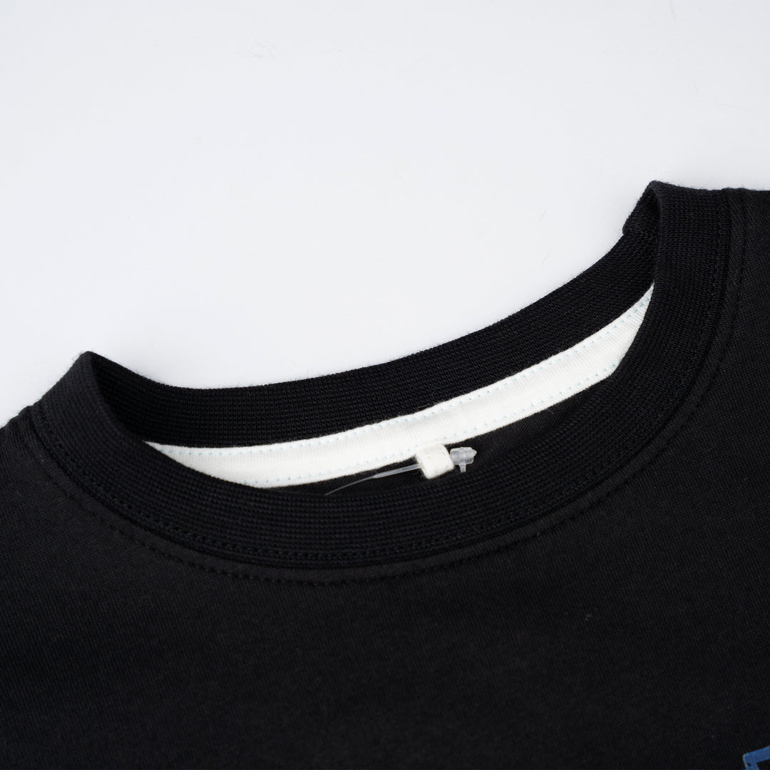 Black Print Logo Sleeve Tee