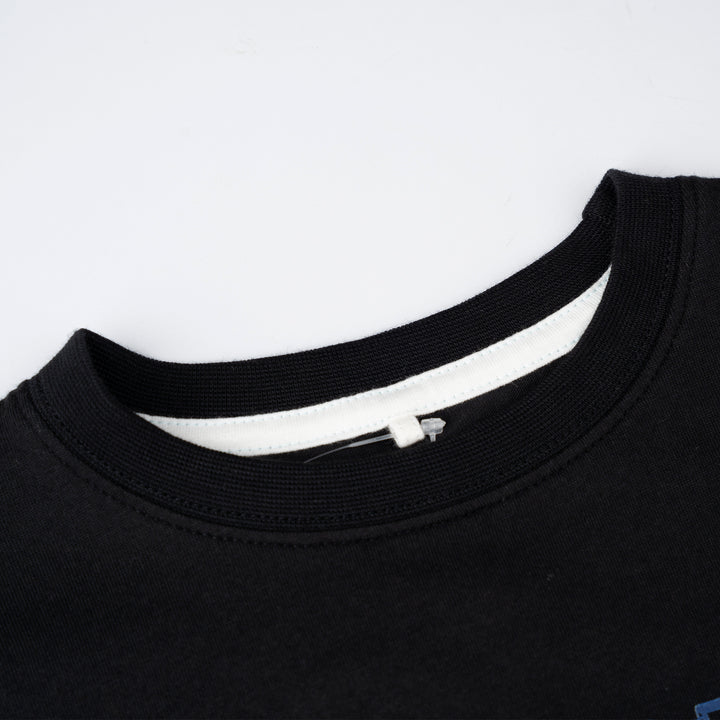 Black Print Logo Sleeve Tee
