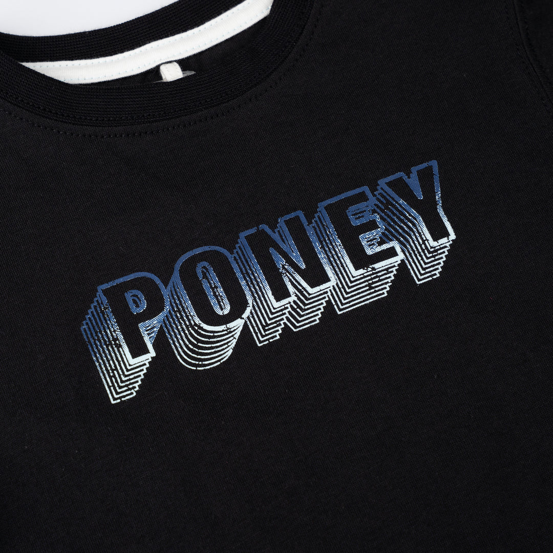 Baby Black Print Logo Sleeve Tee