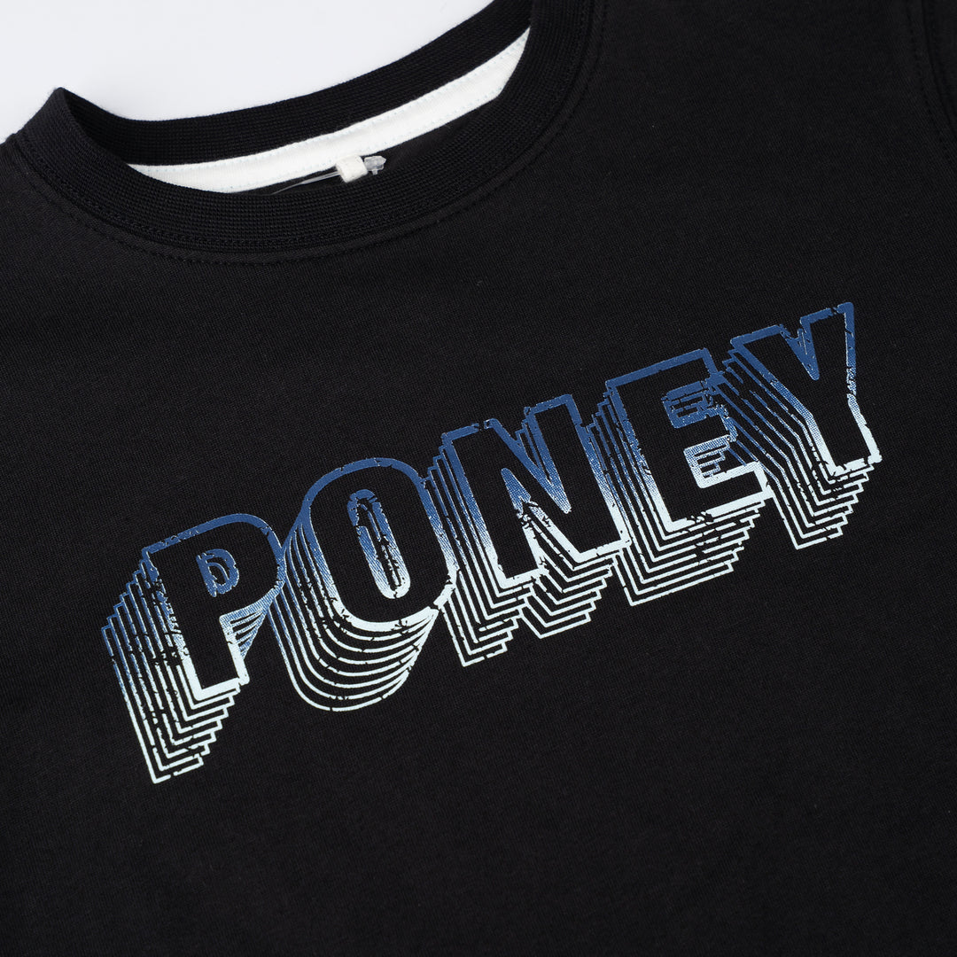 Black Print Logo Sleeve Tee