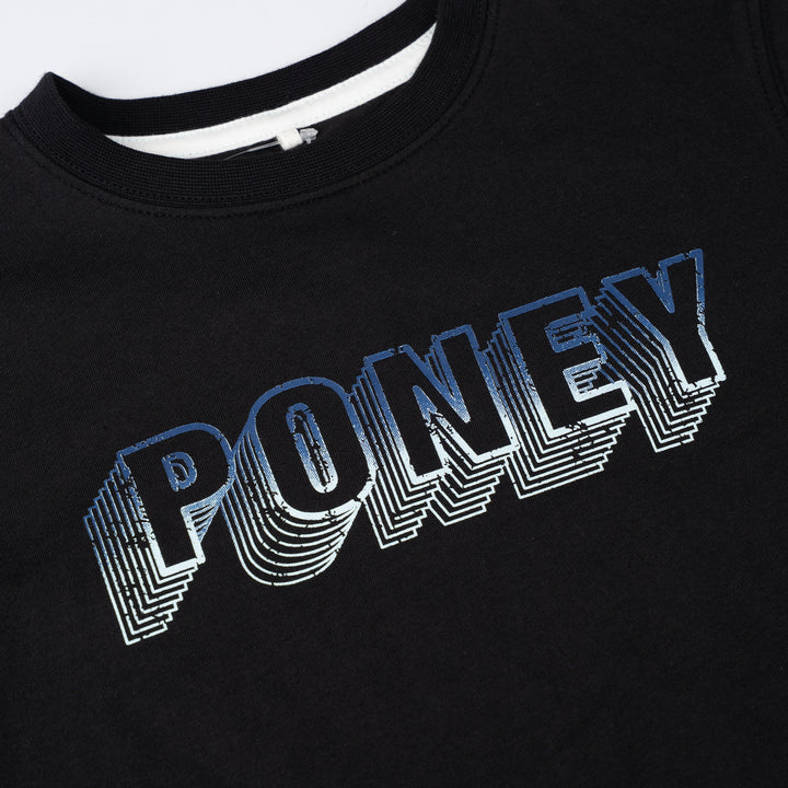 Black Print Logo Sleeve Tee