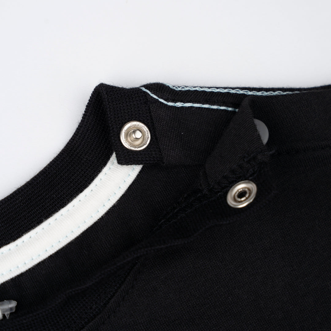 Baby Black Print Logo Sleeve Tee