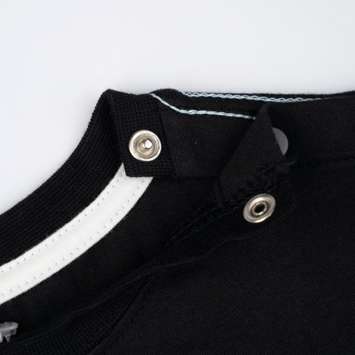 Baby Black Print Logo Sleeve Tee