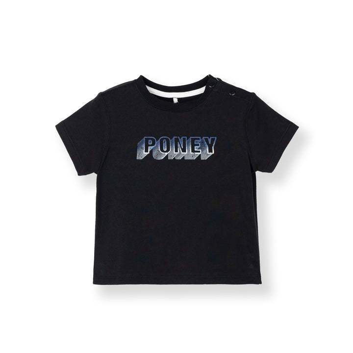Baby Black Print Logo Sleeve Tee