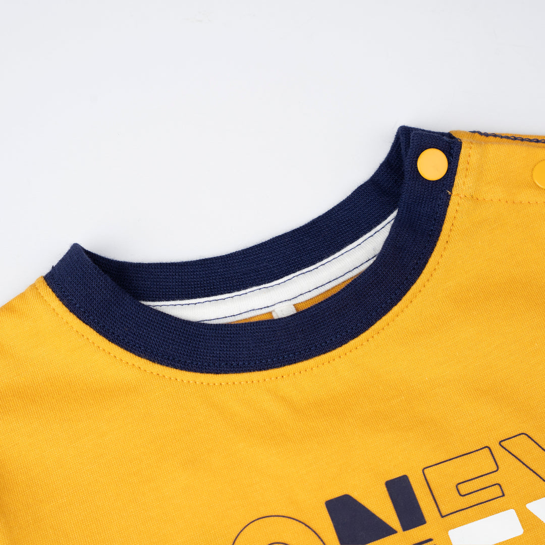 Baby Yellow Print Logo Sleeve Tee