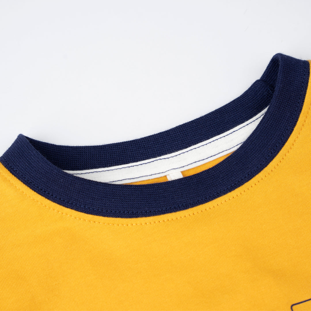 Yellow Print Logo Sleeve Tee