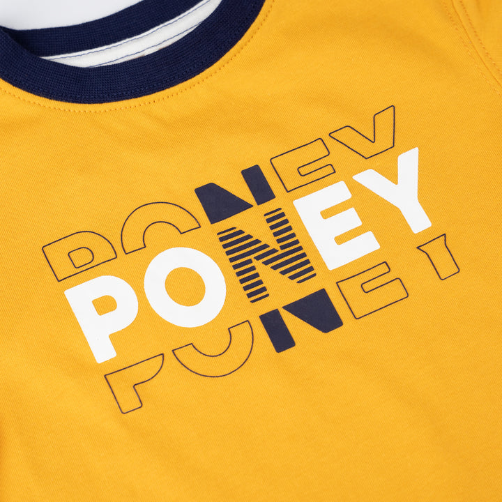 Baby Yellow Print Logo Sleeve Tee