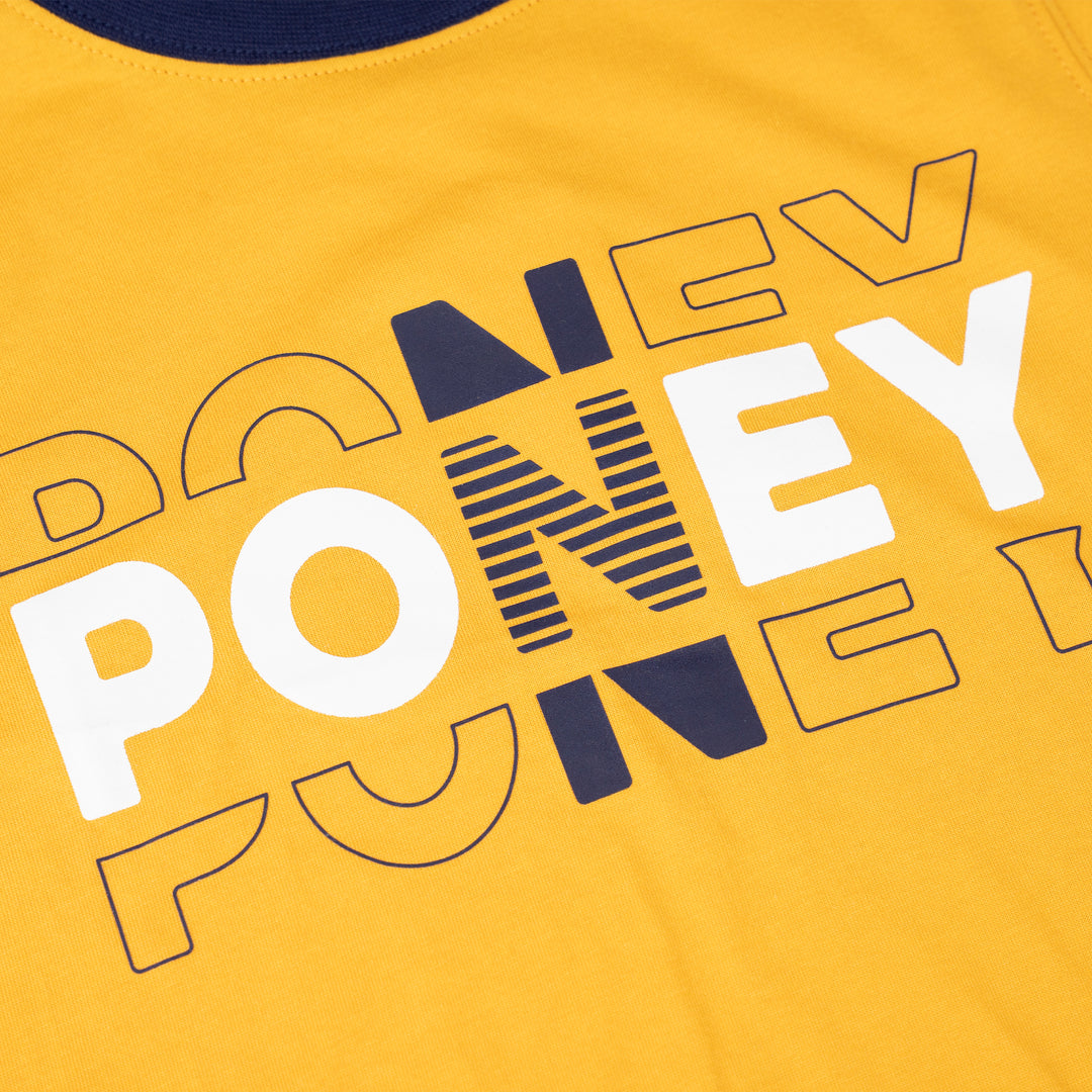 Yellow Print Logo Sleeve Tee