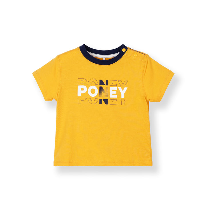 Baby Yellow Print Logo Sleeve Tee