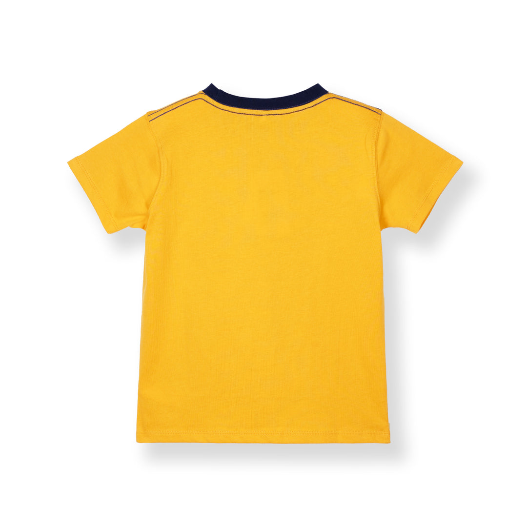 Yellow Print Logo Sleeve Tee