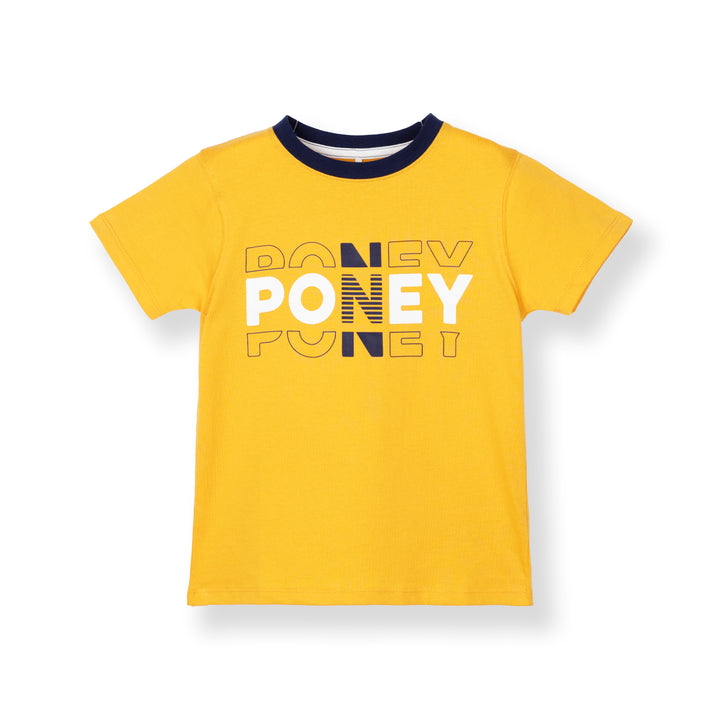 Yellow Print Logo Sleeve Tee