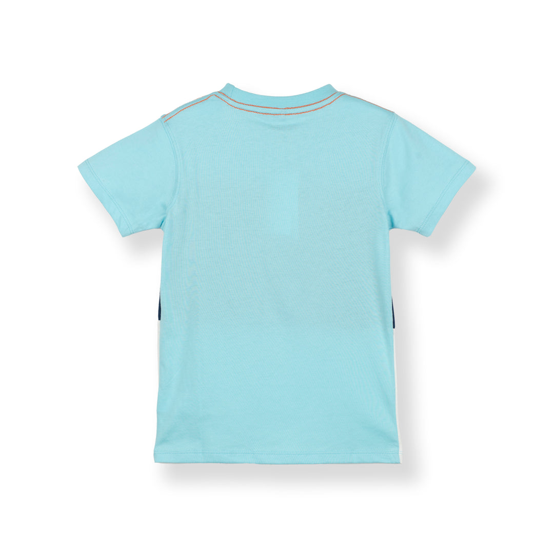 Turquoise Cut & Sew Short Sleeve Tee