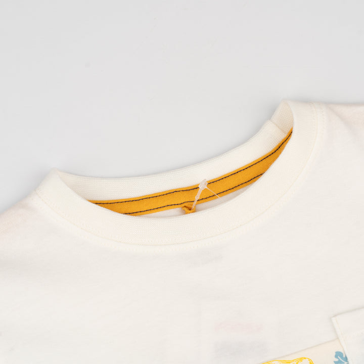 White Cut & Sew Short Sleeve Tee