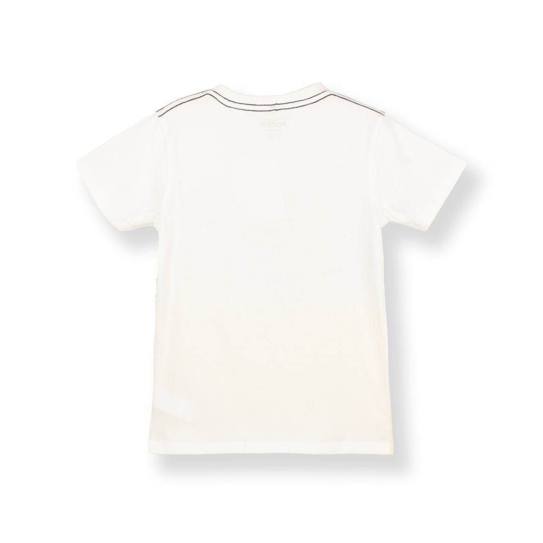 White Cut & Sew Short Sleeve Tee