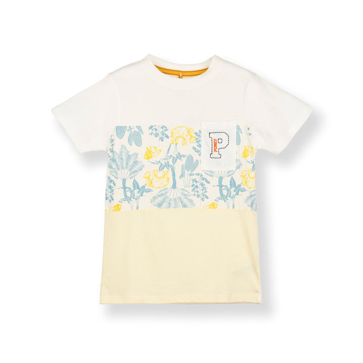 White Cut & Sew Short Sleeve Tee