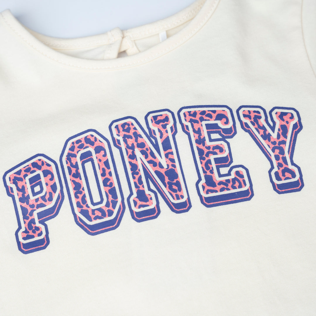 [Online Exclusive] Poney Girls Cream Pristine Long Sleeve Tee