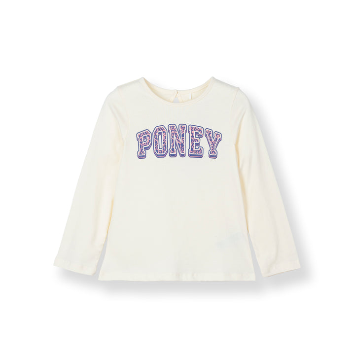 [Online Exclusive] Poney Girls Cream Pristine Long Sleeve Tee