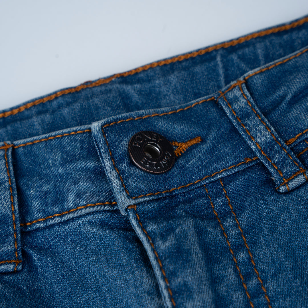Poney Boys Navy Regular Fit with Brush Wash Details Jeans