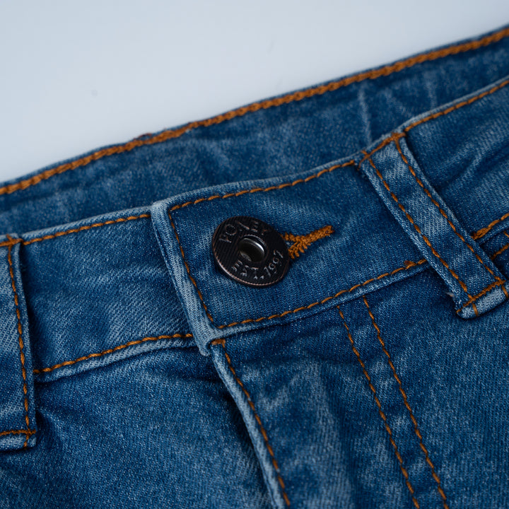 Poney Boys Navy Regular Fit with Brush Wash Details Jeans