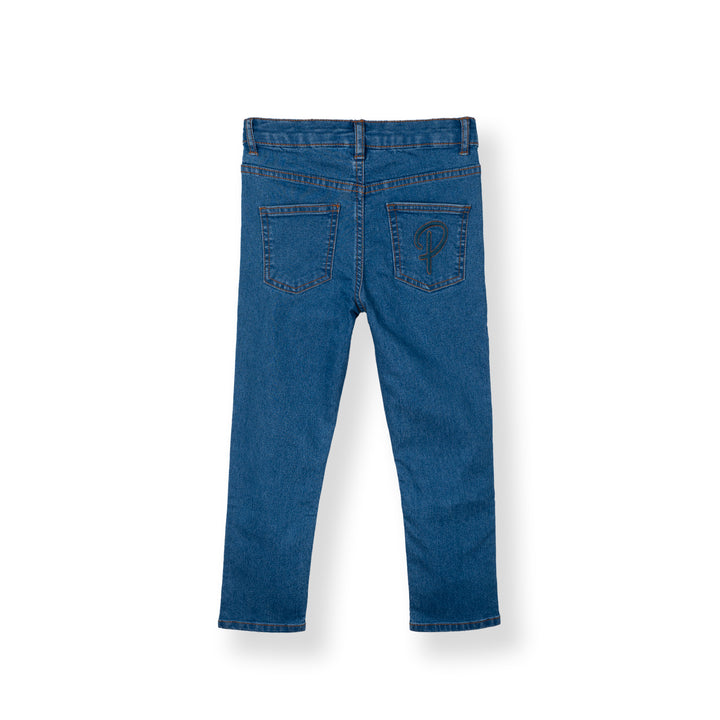 Poney Boys Navy Regular Fit with Brush Wash Details Jeans