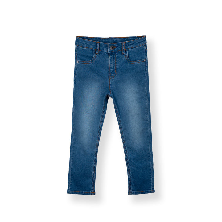 Poney Boys Navy Regular Fit with Brush Wash Details Jeans