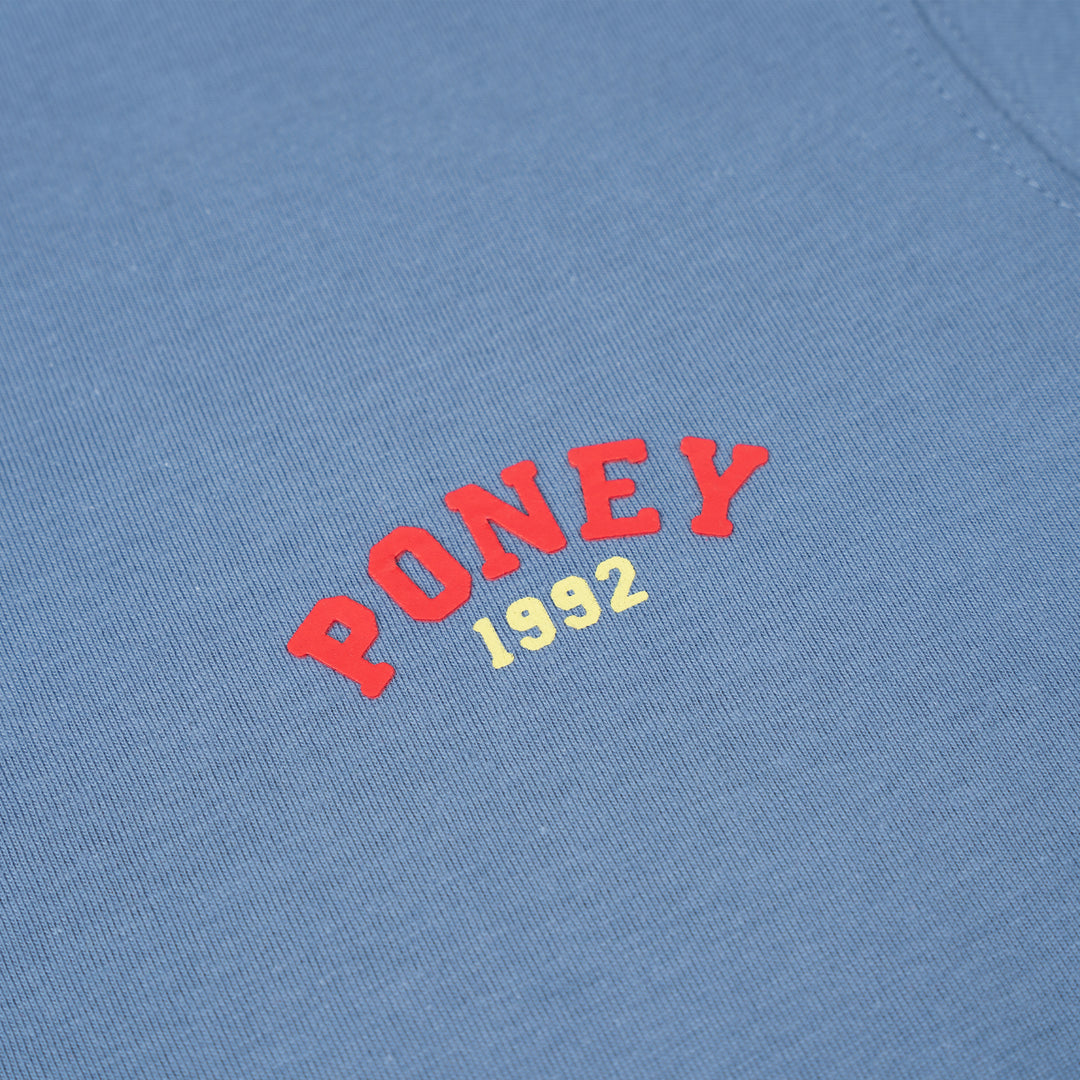 Poney Blue Unisex Kids Poney Iconic Logo Short Sleeve Tee - Colour Block