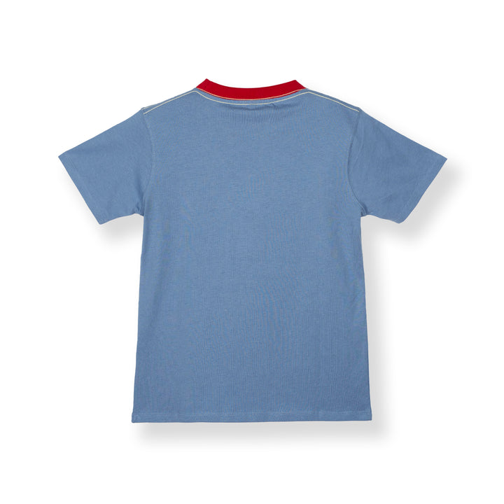 Poney Blue Unisex Kids Poney Iconic Logo Short Sleeve Tee - Colour Block