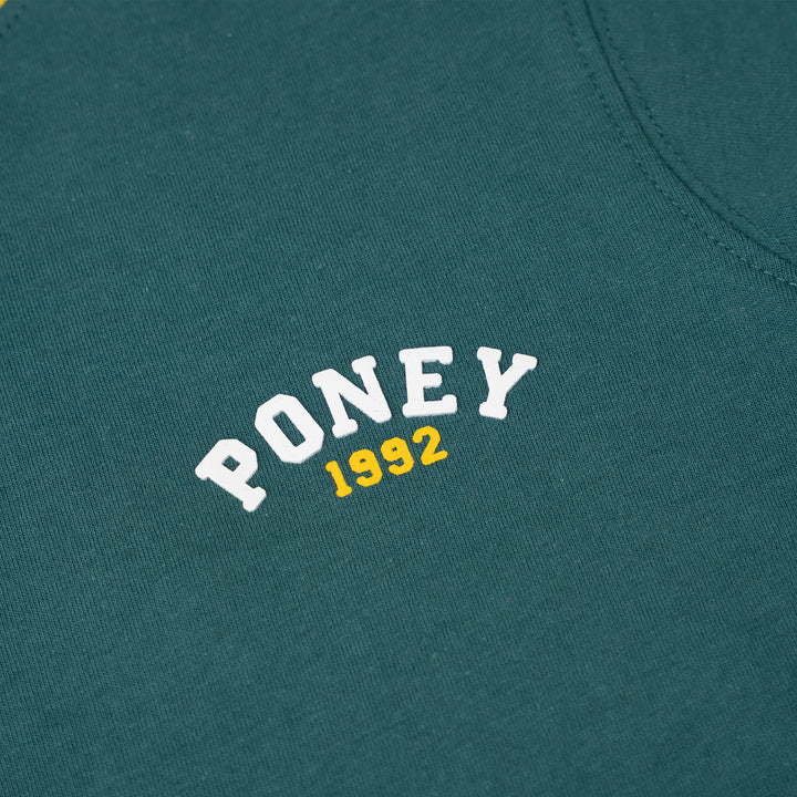 Poney Green Unisex Kids Poney Iconic Logo Short Sleeve Tee - Colour Block