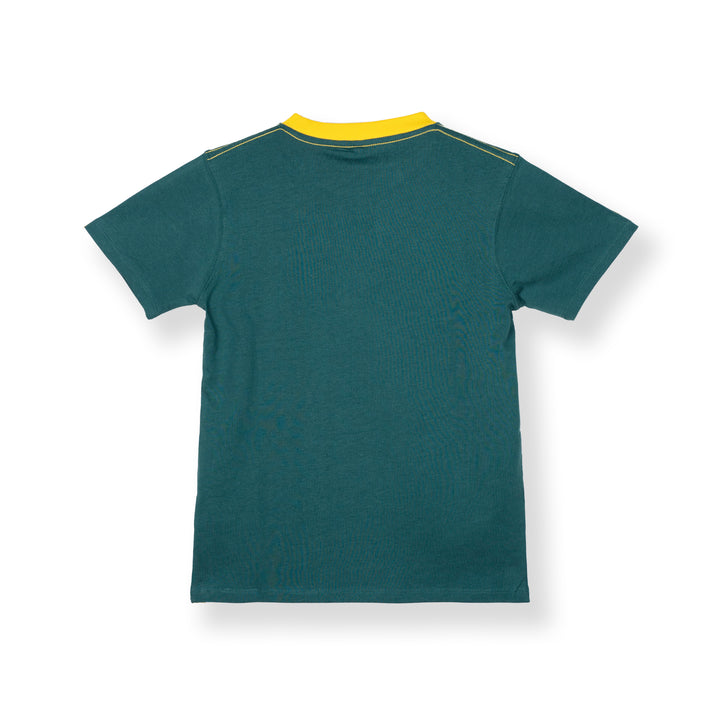Poney Green Unisex Kids Poney Iconic Logo Short Sleeve Tee - Colour Block