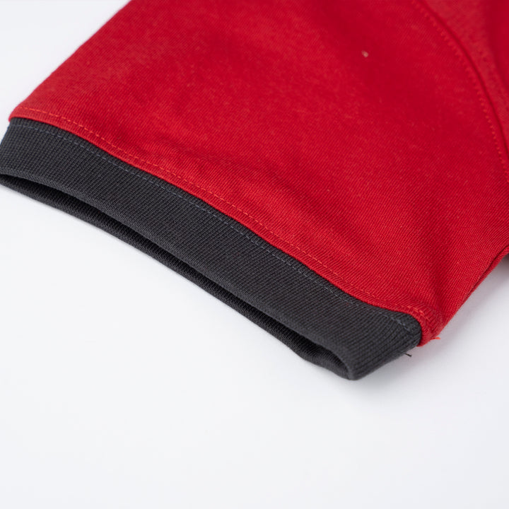 Poney Red Unisex Kids Poney Mascot Logo Short Sleeve Tee - Colour Block