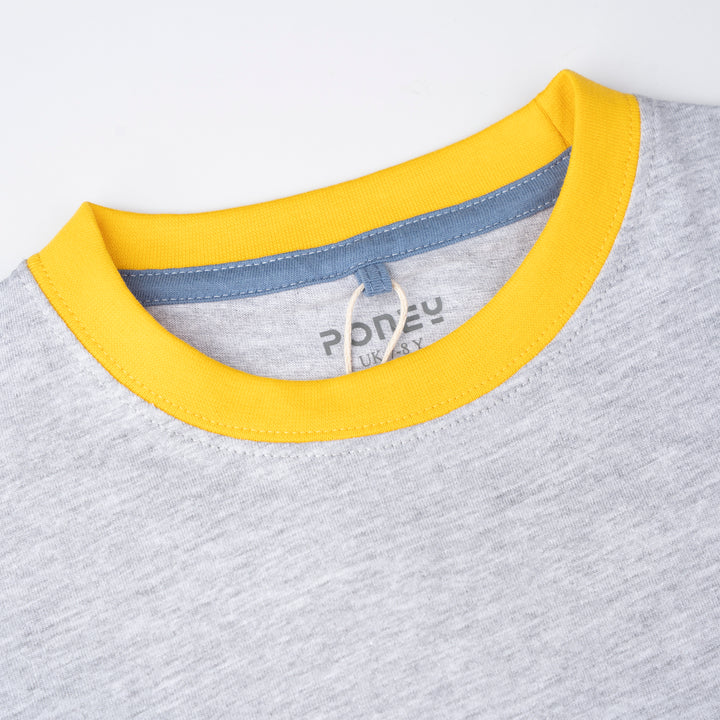Poney Melange Unisex Kids Poney Mascot Logo Short Sleeve Tee - Colour Block