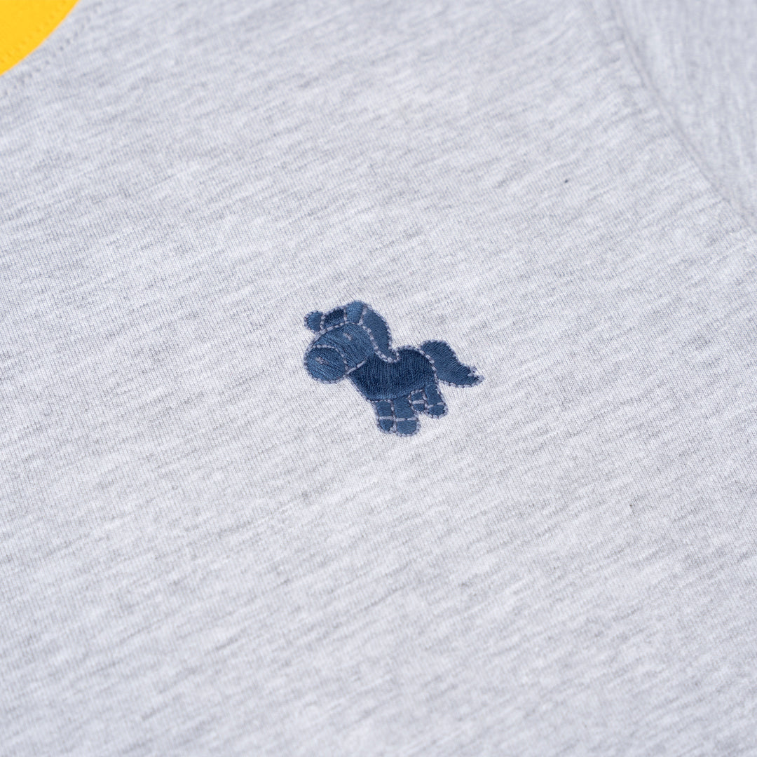 Poney Melange Unisex Kids Poney Mascot Logo Short Sleeve Tee - Colour Block