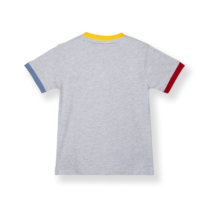Poney Melange Unisex Kids Poney Mascot Logo Short Sleeve Tee - Colour Block