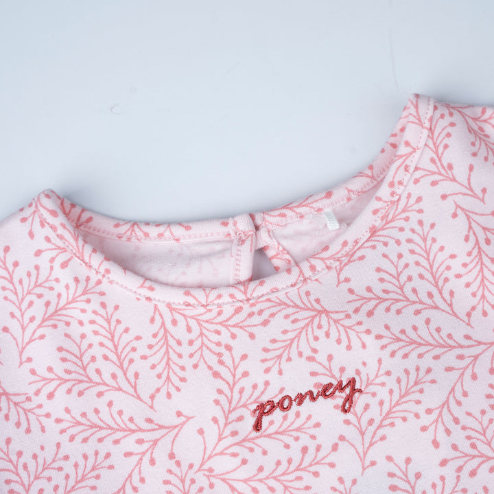 Poney Girls Light Pink Fern Whisper Short Sleeve Dress