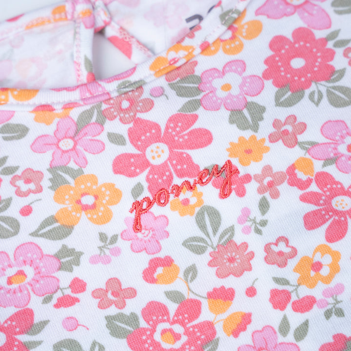 Poney Girls White Bloom Short Sleeve Dress