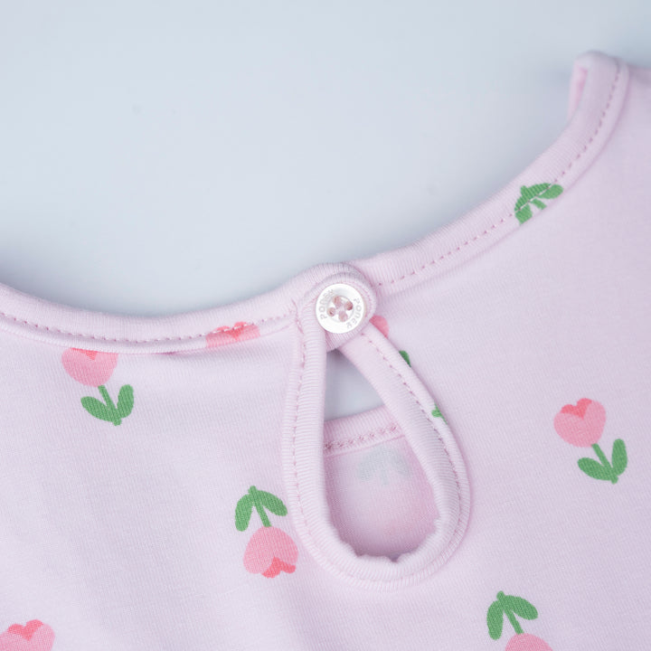 Poney Girls Pink Tulip Pop Tier Short Sleeve Dress