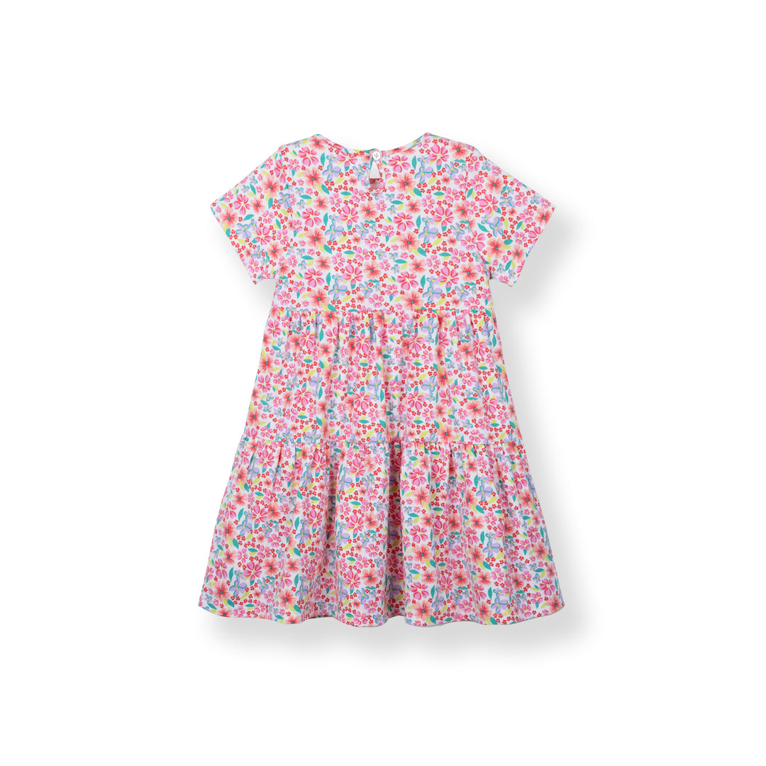 Poney Girls White Sunshine Garden Short Sleeve Dress