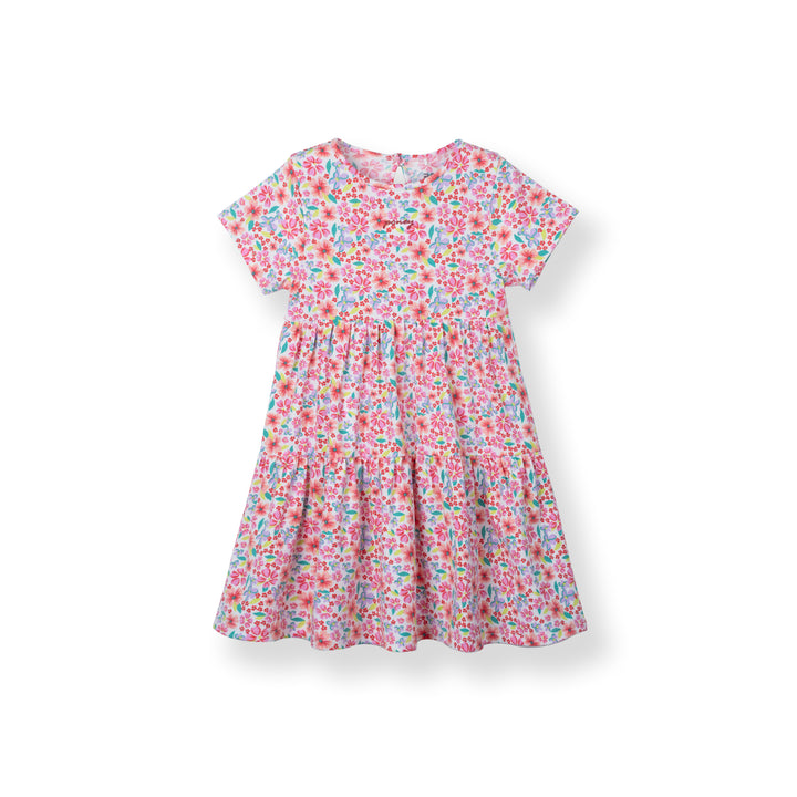 Poney Girls White Sunshine Garden Short Sleeve Dress